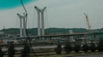 Die im Bau befindliche neue Hebebrücke über die Seine